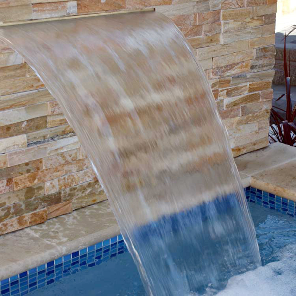 3 Mixed Blue Dot Mounted Glass Mosaic Waterline Tiles - Price per Square Metre - Display pool - Available at Simon's Seconds