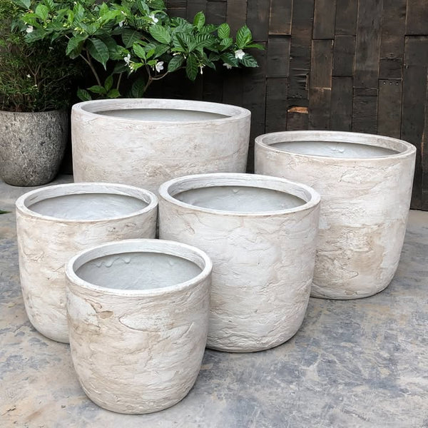 Prague Egg Pot - White Pietra