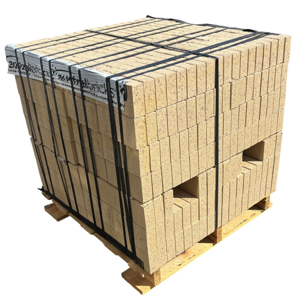 Alfresco Buttermilk WIRE CUT SIDE 230x114x50mm Brick Size Clay Pavers - 1st Quality - Pallet - Available at Simon's Seconds