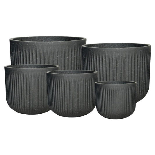 Keystone Arezzo Cylinder Pot - Black Terrazzo - Available at Simon's Seconds