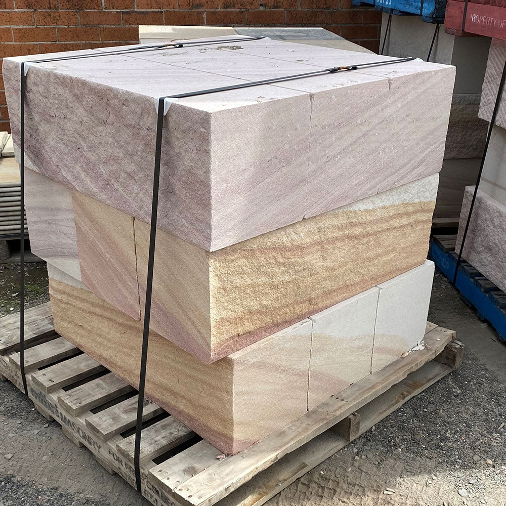 Australian Sandstone Hydrasplit Blocks - 900mm Long x 300mm Wide - 300mm High - 1st Quality - v5 - Available at Simon's Seconds