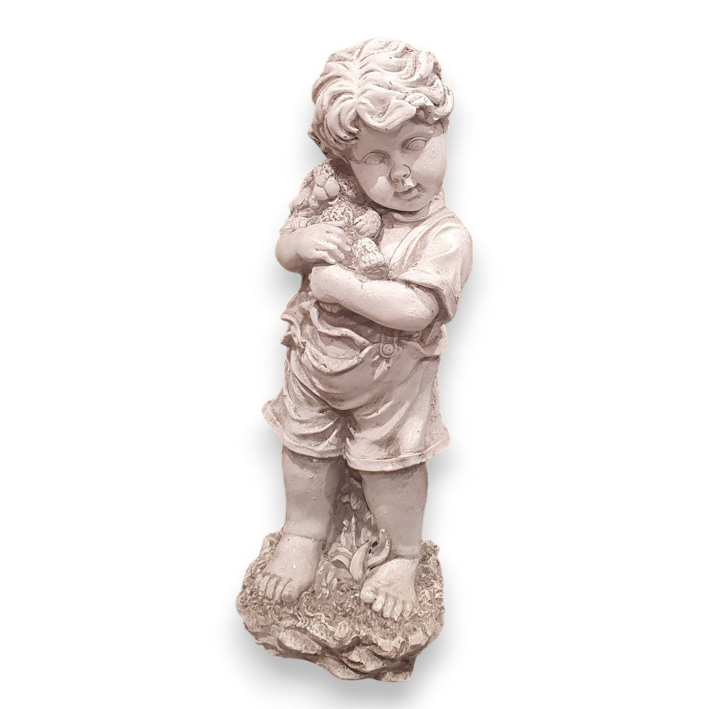 Boy Hugging Puppy Garden Ornament - Home Decor - Available at Simon's Seconds
