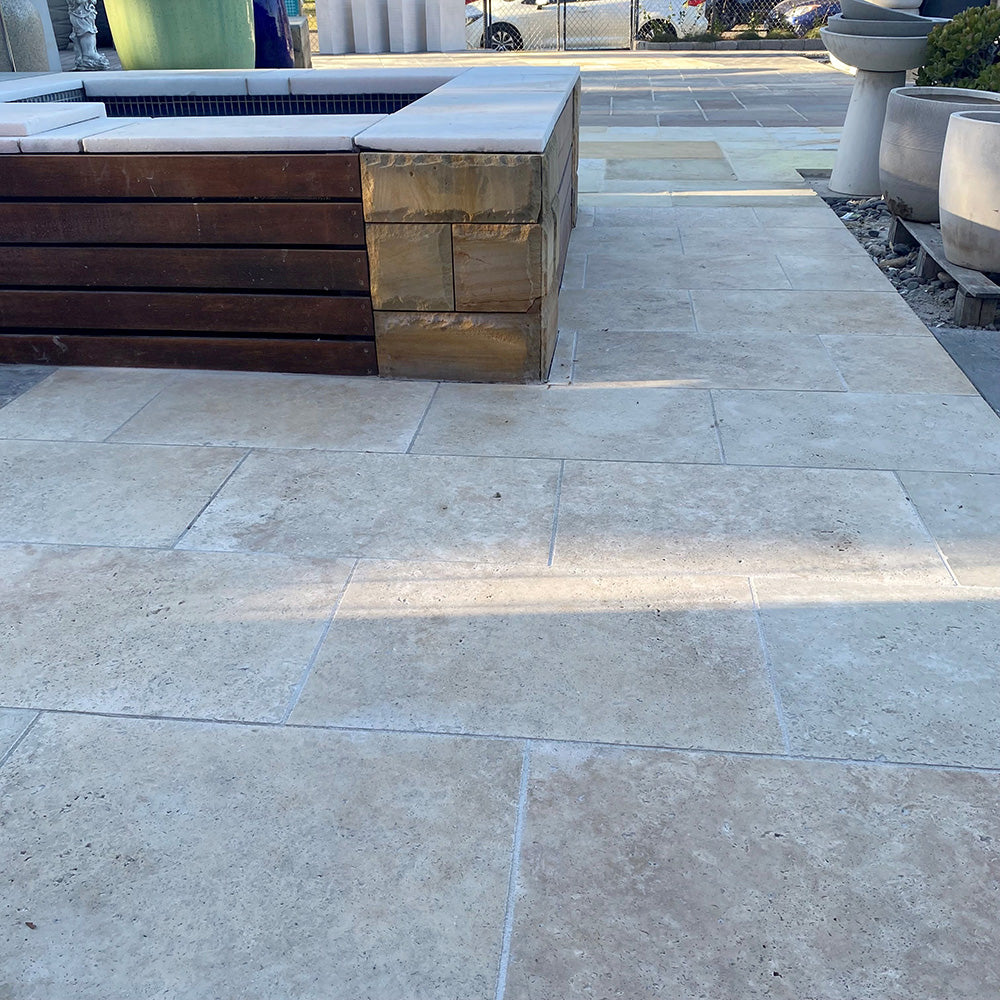 Classic Travertine 610x406x12mm Tumbled Natural Stone Tiles - 1st Quality - Swimming Pool - Available at Simon's Seconds