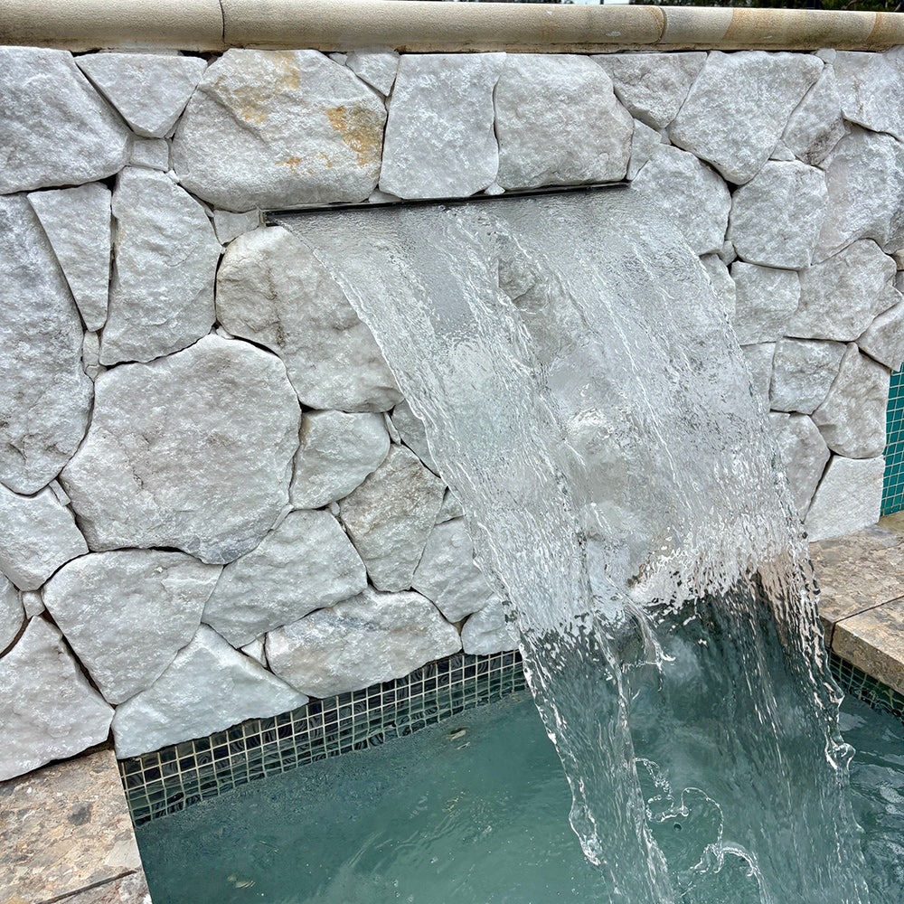 Cristallo Random Natural Stone Cladding - Sold per m2 only - 1st Quality - Swimming Pool Feature - Available at Simons Seconds