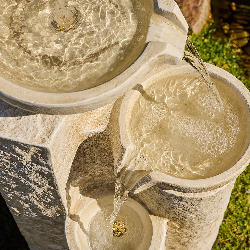 Echo Falls Fountain Water Feature - Sandstone - Flowing Water - Available at Simons Seconds