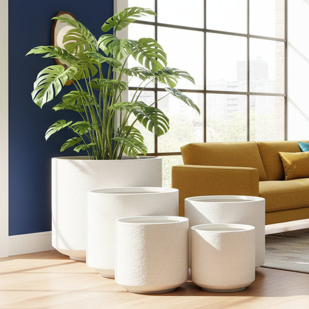 Modstone Fynn Planter Pot - White Stone - Available at Simon's Seconds