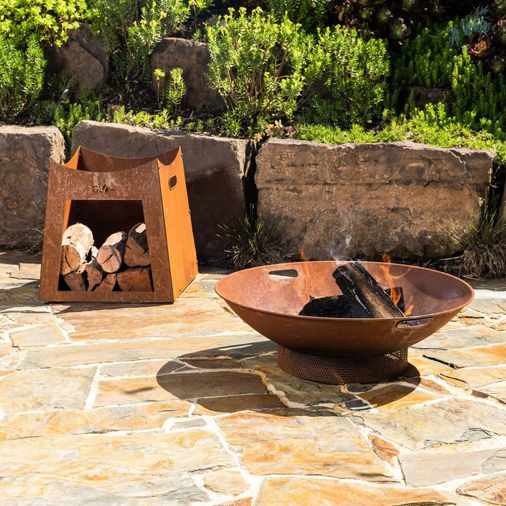 GLOW Australis Fire Pit - Rust - 2 piece fire pit - Available at Simons Seconds