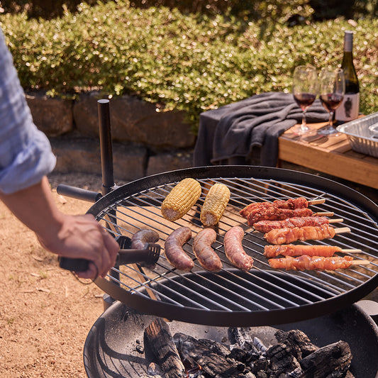 GLOW Carolina Fire Pit with BBQ Plancha Grill