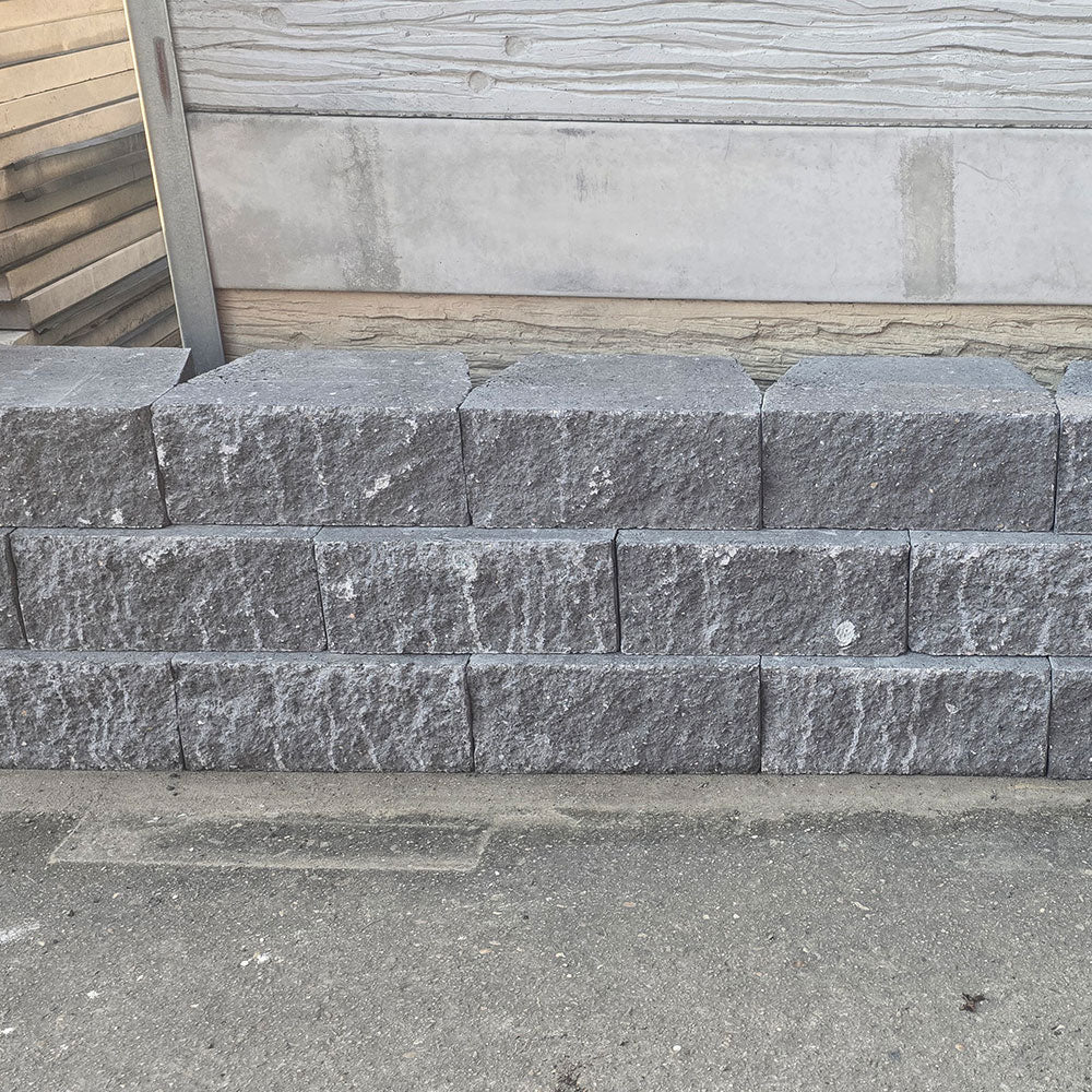 Gardenwall Flushface Retaining Wall Block - Charcoal - Factory Seconds - Landscaping Backyard - Available at Simon's Seconds