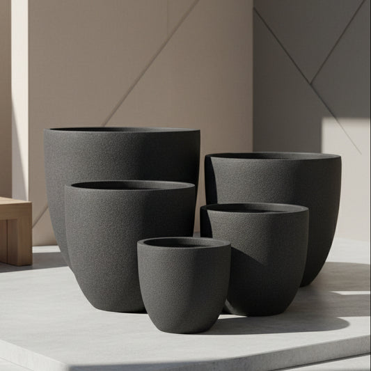 Vellum Egg Pot Black
