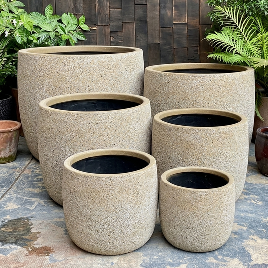 Modstone Storm Cylinder Pot - Lava Beige