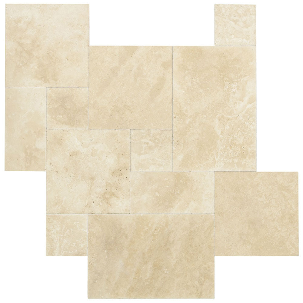 Ivory Travertine 610x406x30mm Tumbled Natural Stone Pavers - 1st Quality