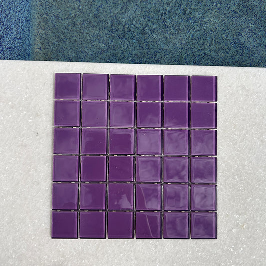Magic Purple Dot Mounted Glass Mosaic Waterline Tiles - Price per Square Metre - Swimming Pool Interior - Available at Simon's Seconds
