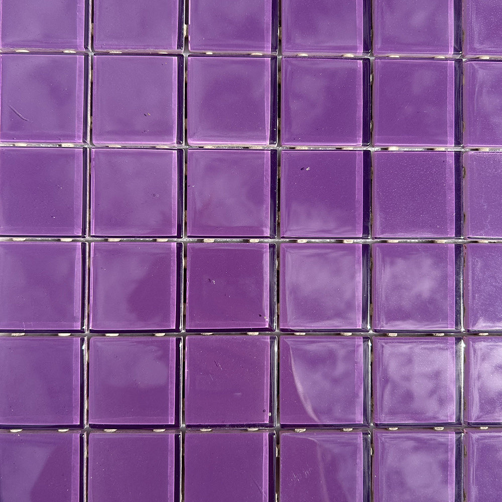 Magic Purple Dot Mounted Glass Mosaic Waterline Tiles - Price per Square Metre - Pool and spa design - Available at Simon's Seconds