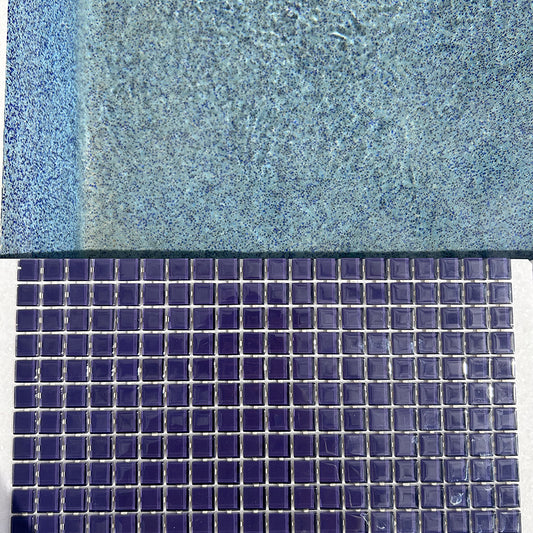 Midnight Blue Dot Mounted Glass Mosaic Waterline Tiles - Price per Square Metre - Swimming Pool Design and inspiration - Available at iPave Natural Stone