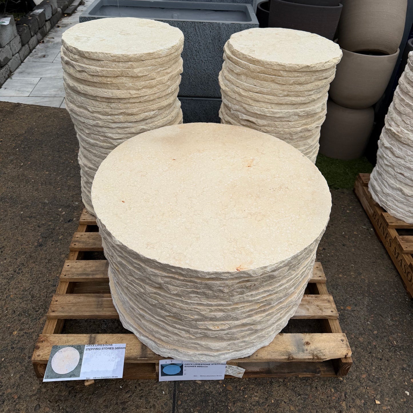 Oryx Limestone 800mm Natural Stone Stepping Stones - 1st Quality