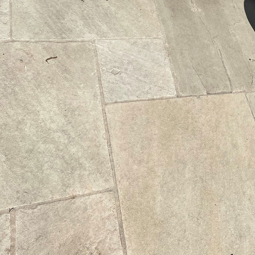 Raj Indian Dawn Naturally Split Sandstone French Pattern Patio Pack - 1st Quality - $85 per Square Metre