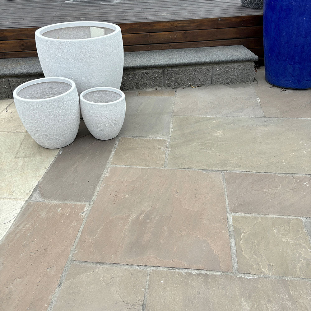 Raj Ochre Naturally Split Sandstone Patio Pack - 1st Quality - Backyard paving ideas - Available at Simon's Seconds
