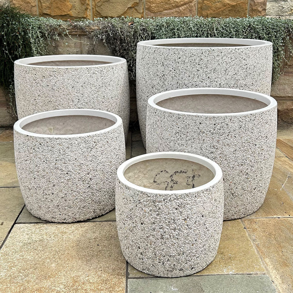 Modstone Storm Cylinder Pot - White Pebble - Available at Simons Seconds