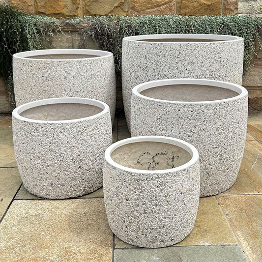 Modstone Storm Cylinder Pot - White Pebble - Available at Simons Seconds