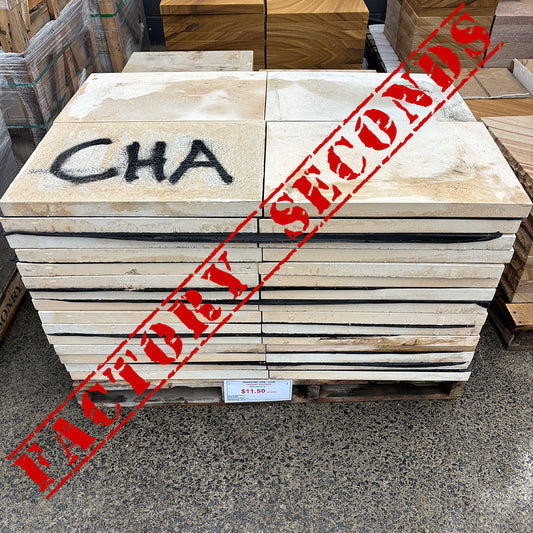 Travertine 600x400x40mm Concrete Pavers - Chalk - Factory Seconds - Available at Simon's Seconds