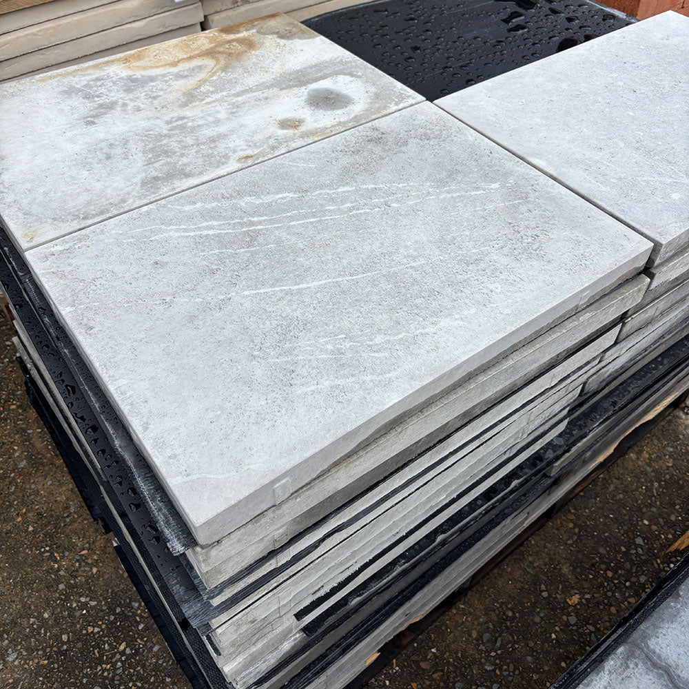 Travertine 600x400x40mm Concrete Pavers - Silver - Factory Seconds - Renovation, pathway or alfresco area - Available at Simon's Seconds