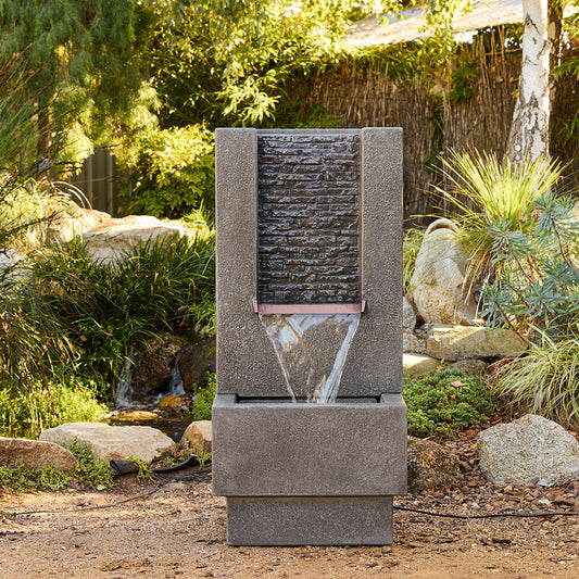 Zhara Fountain Water Feature - Grey - Garden - Available at Simons Seconds