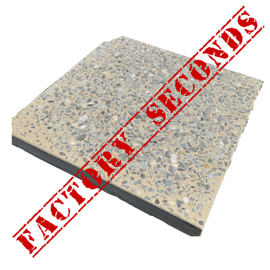 Terrazzo Ivory 495x495x60mm Concrete Pavers - Factory Seconds
