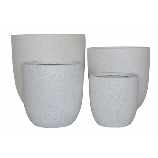 UrbanLITE Asher Egg Pot - White Terrazzo- Northcote Pottery - Available at Simon's Seconds