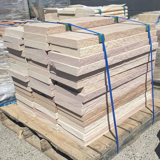 Australian Sandstone Hydrasplit Garden Edging / Capping - 300mm Wide - 1st Quality (Price Per Lineal Metre) - Pallet - Available at Simon's Seconds