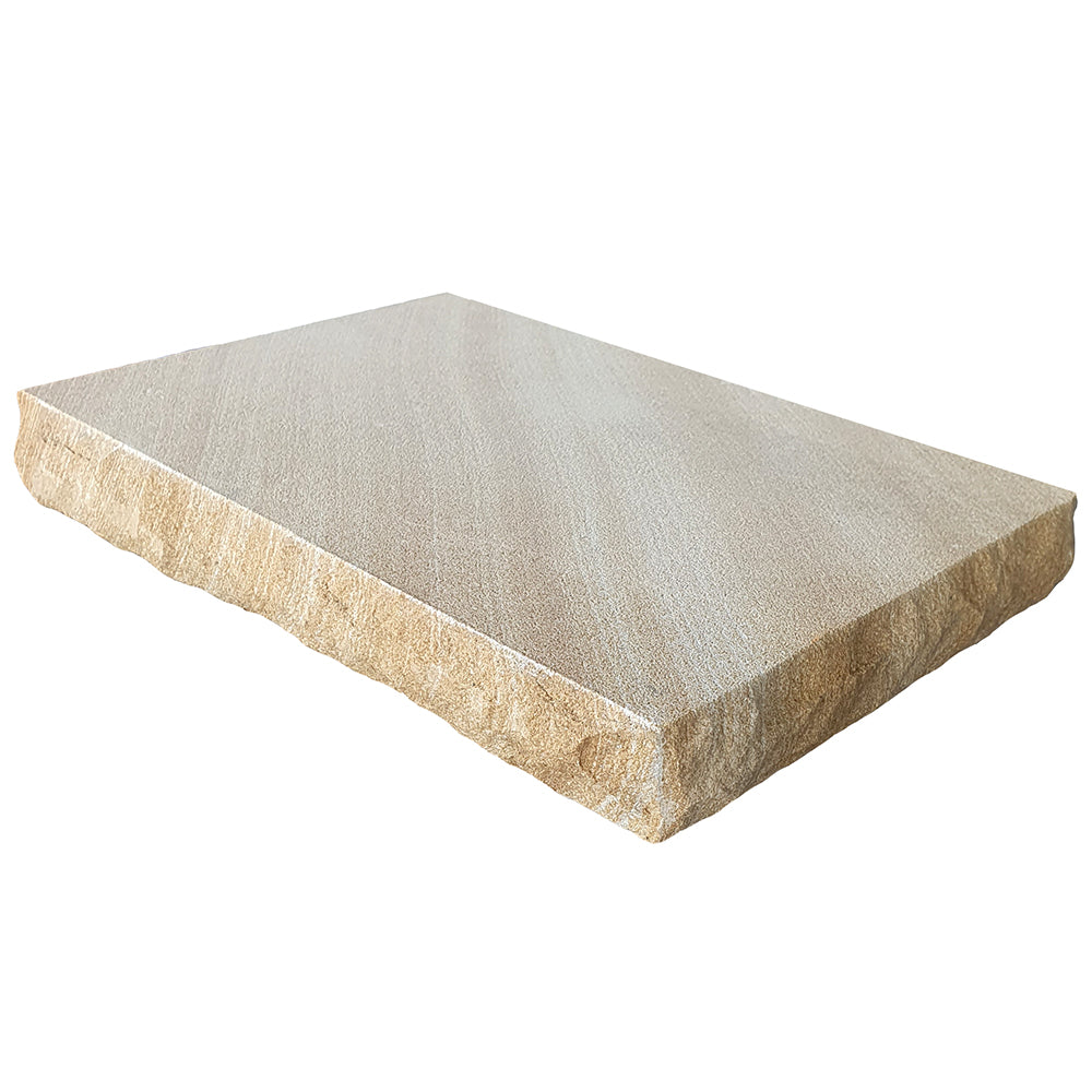 Australian Sandstone Pier Cap (Rockfaced) Cap Size: 410x280x50mm - To Suit Pier Size: 350x230mm - v2 - Available at Simon's Seconds
