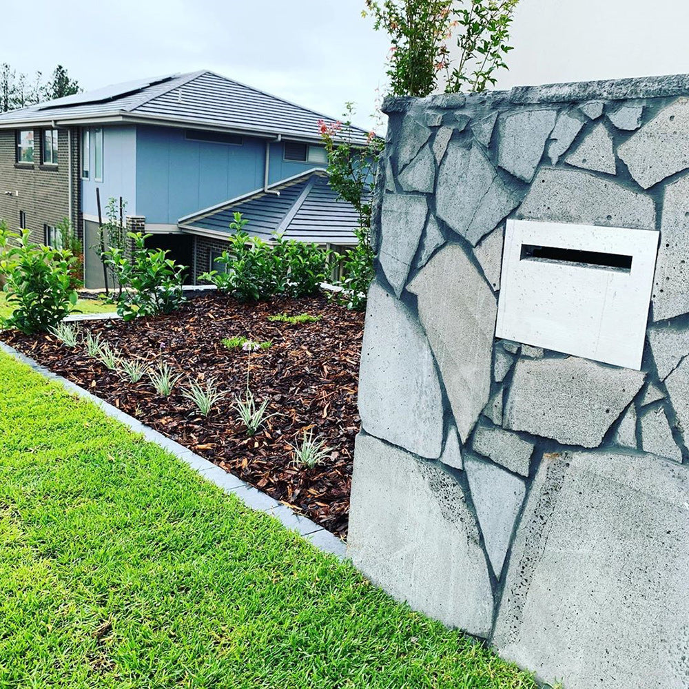 Lava Honeycomb Basalt / Bluestone 400-600mm x 30mm Random Natural Stone Flagging- 1st Quality - Price per Square Metre - Laid on Letterbox - Available at Simon's Seconds