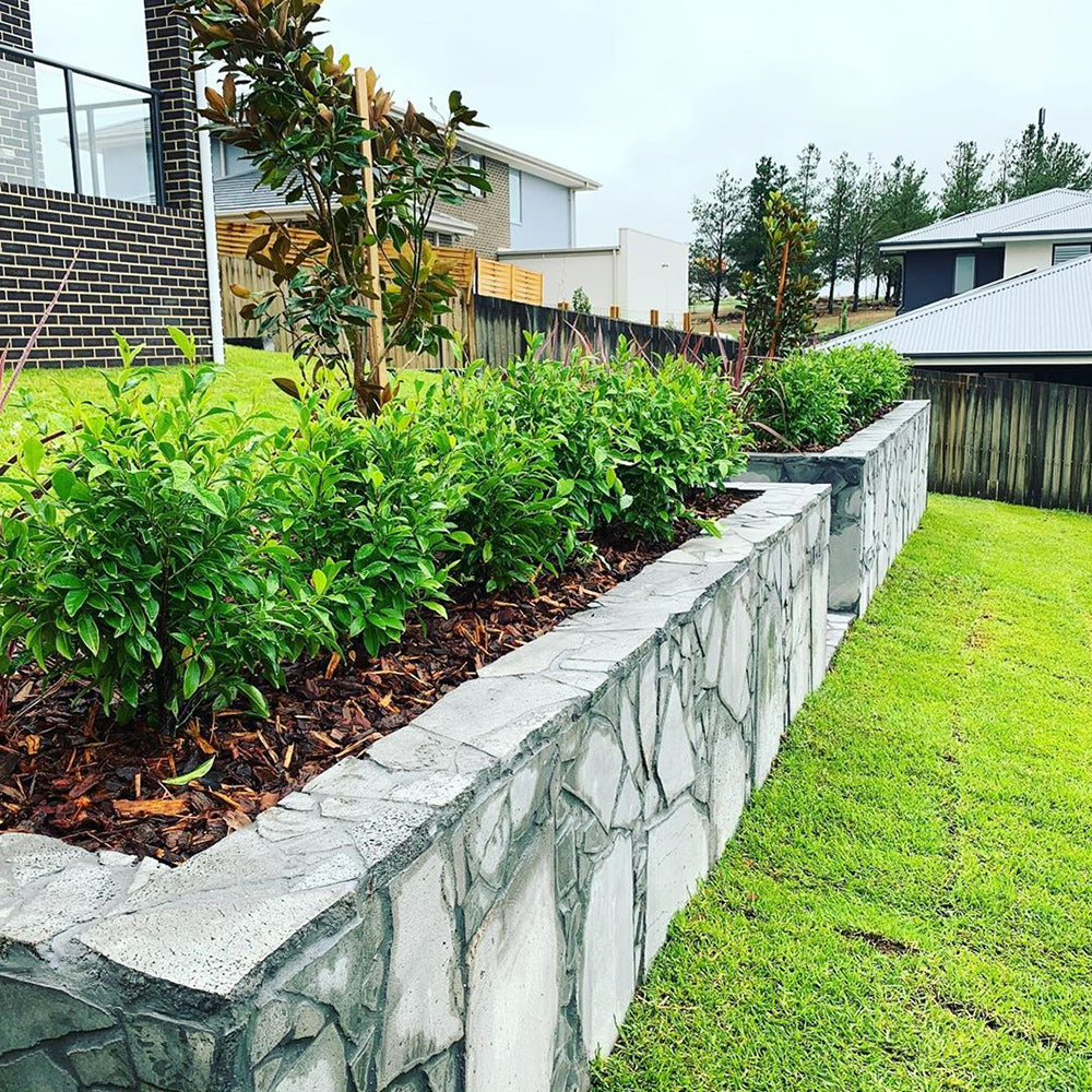 Lava Honeycomb Basalt / Bluestone 400-600mm x 30mm Random Natural Stone Flagging- 1st Quality - Price per Square Metre - Laid as Wall Cladding - Available at Simon's Seconds