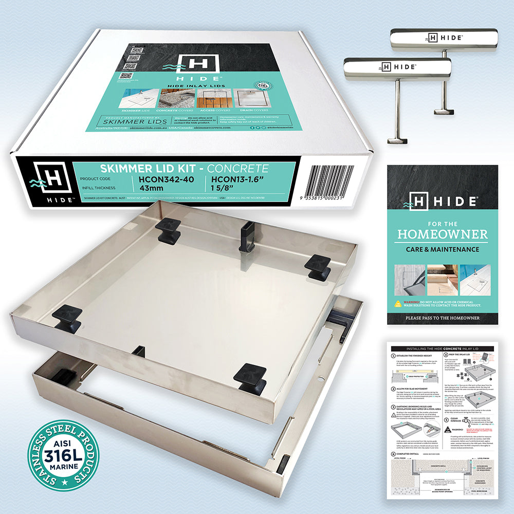 Hide Skimmer Lid Concrete Kit - 342mm - Kit - Available at Simon's Seconds