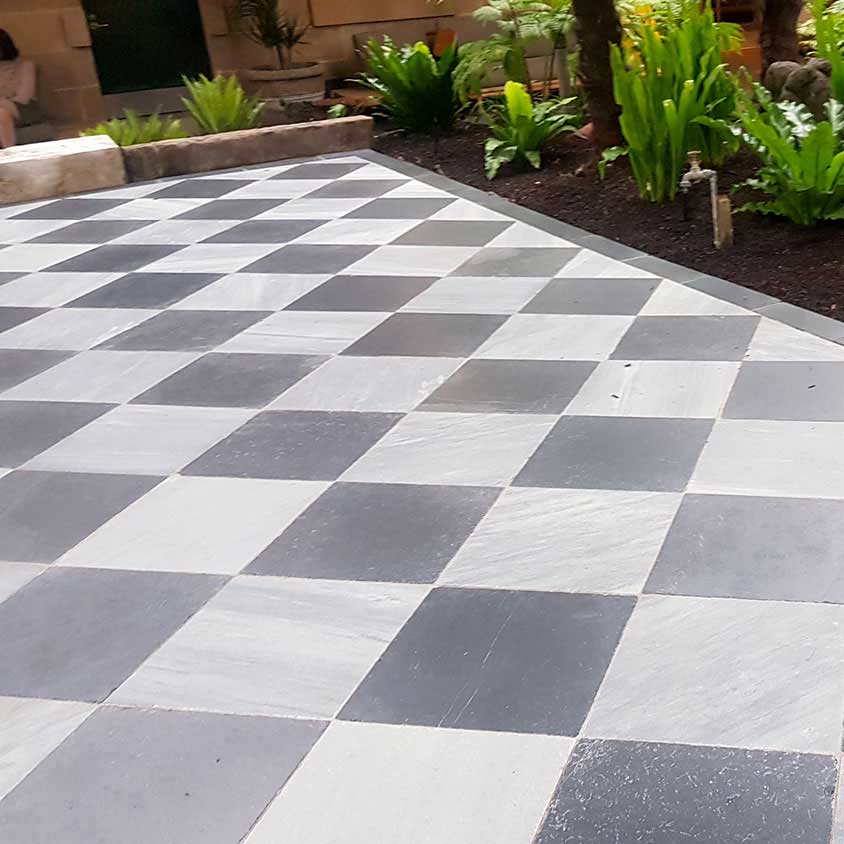 Lavido Tumbled Marble 600x400x30mm Natural Stone Pavers - 1st Quality - 400x400mm shown - Available at Simon's Seconds