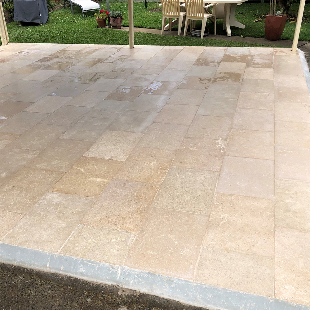 Sinai Pearl Limestone 600x400x30mm Natural Stone Pavers - 1st Quality - Available at Simon's Seconds