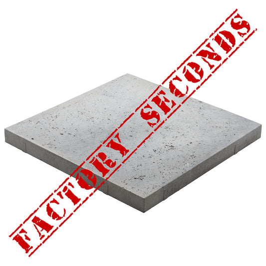 Travertine 500x500x40mm Concrete Pavers - Silver - Factory Seconds - Single Piece - Available at Simon's Seconds