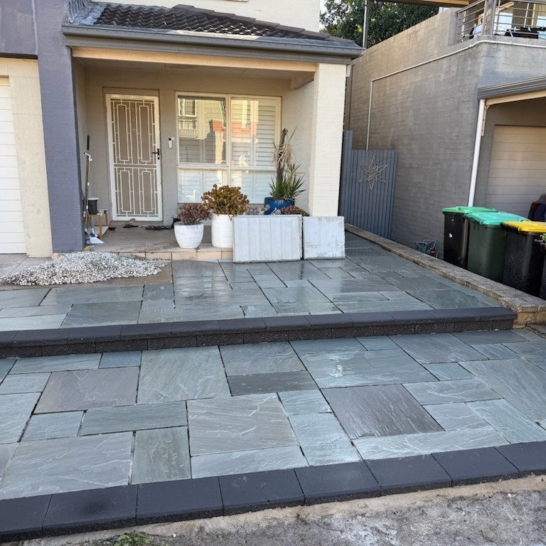 Raj Grey Naturally Split Sandstone Patio Pack - 1st Quality