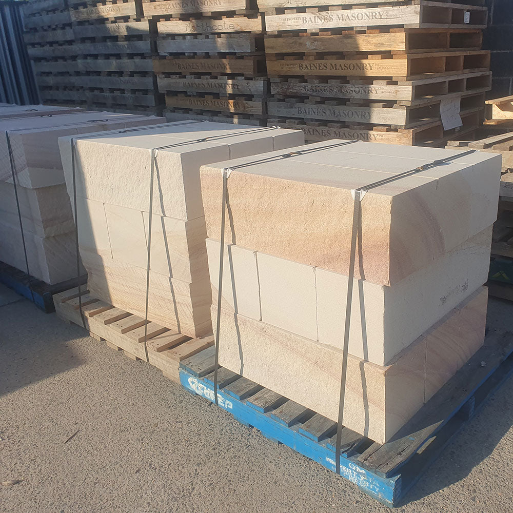 Australian Sandstone Hydrasplit Blocks - 900mm Long x 300mm Wide - 300mm High - 1st Quality - v3 - Available at Simon's Seconds