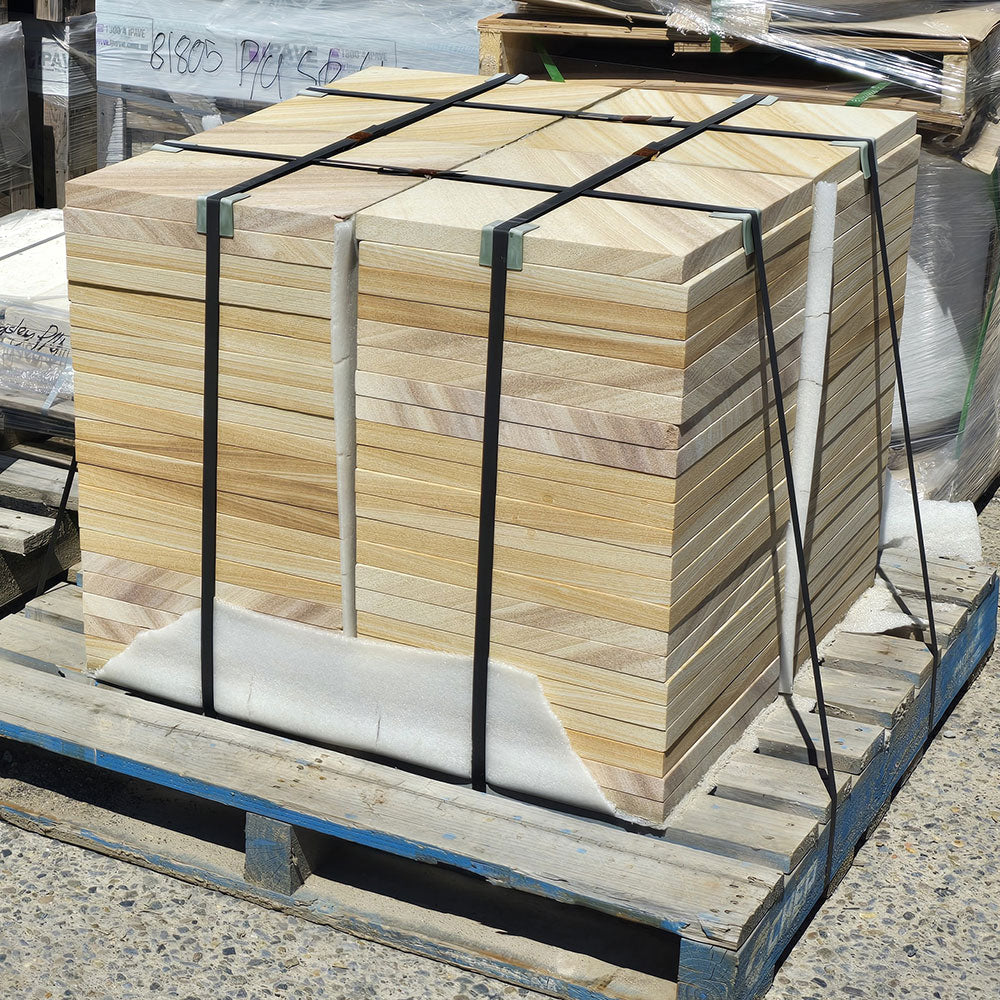 Australian Sandstone 400x400x30mm Natural Stone Pavers - 1st Quality - Pallet - Available at Simon's Seconds