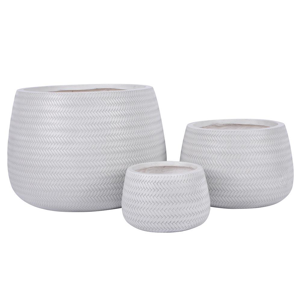 UrbanLITE Bamboo Drum Pot - White - Available at Simon's Seconds