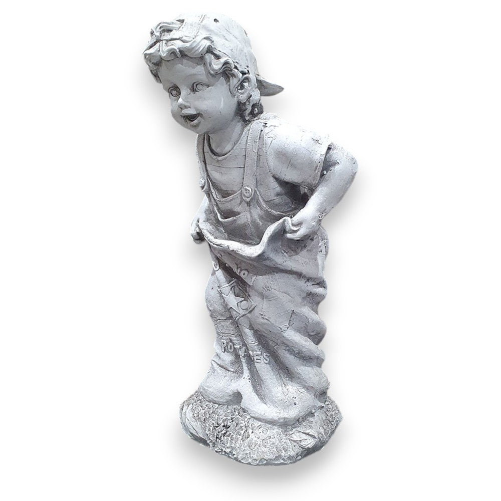 Boy in Sack Garden Statue - Garden Ornament Decor - Available at Simon's Seconds