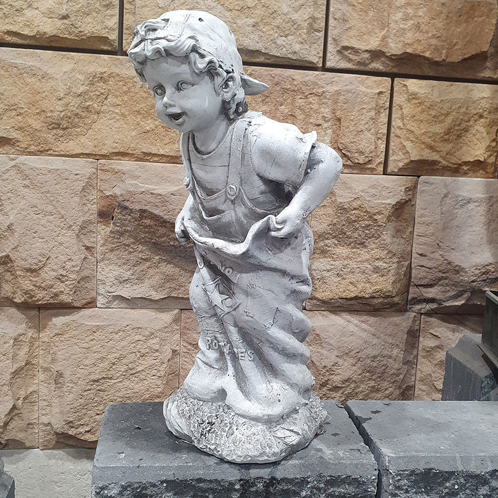 Boy in Sack Garden Statue - Landscaping Ideas - Available at Simon's Seconds