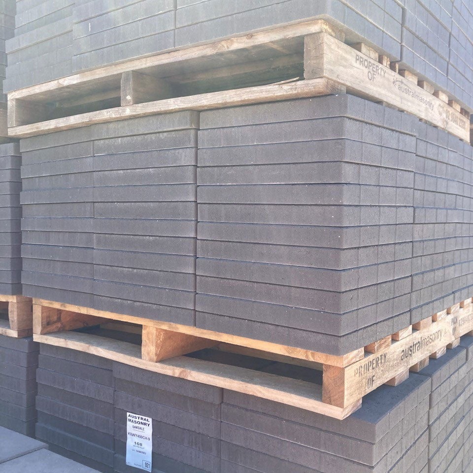 Broadway 400x400x45mm Concrete Pavers - Charcoal - Factory Seconds
