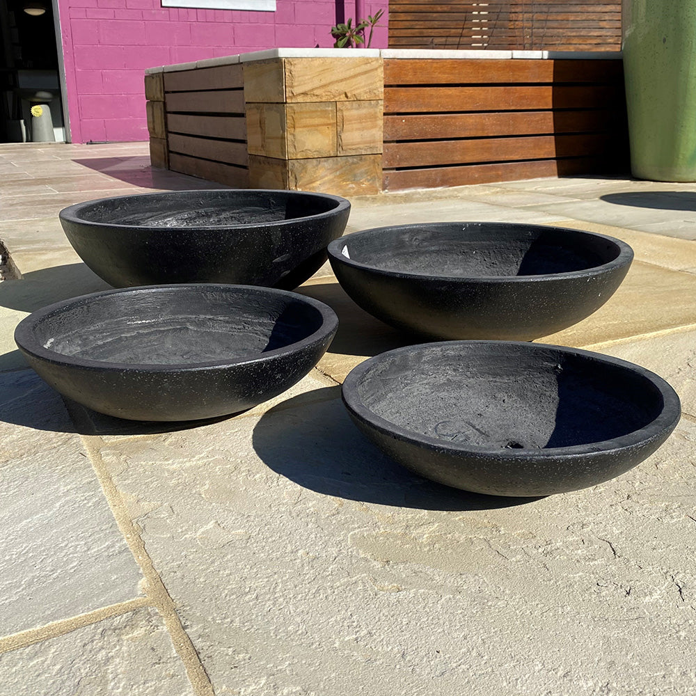 CementLITE Low Bowl - Black Terrazzo - Available at Simons Seconds