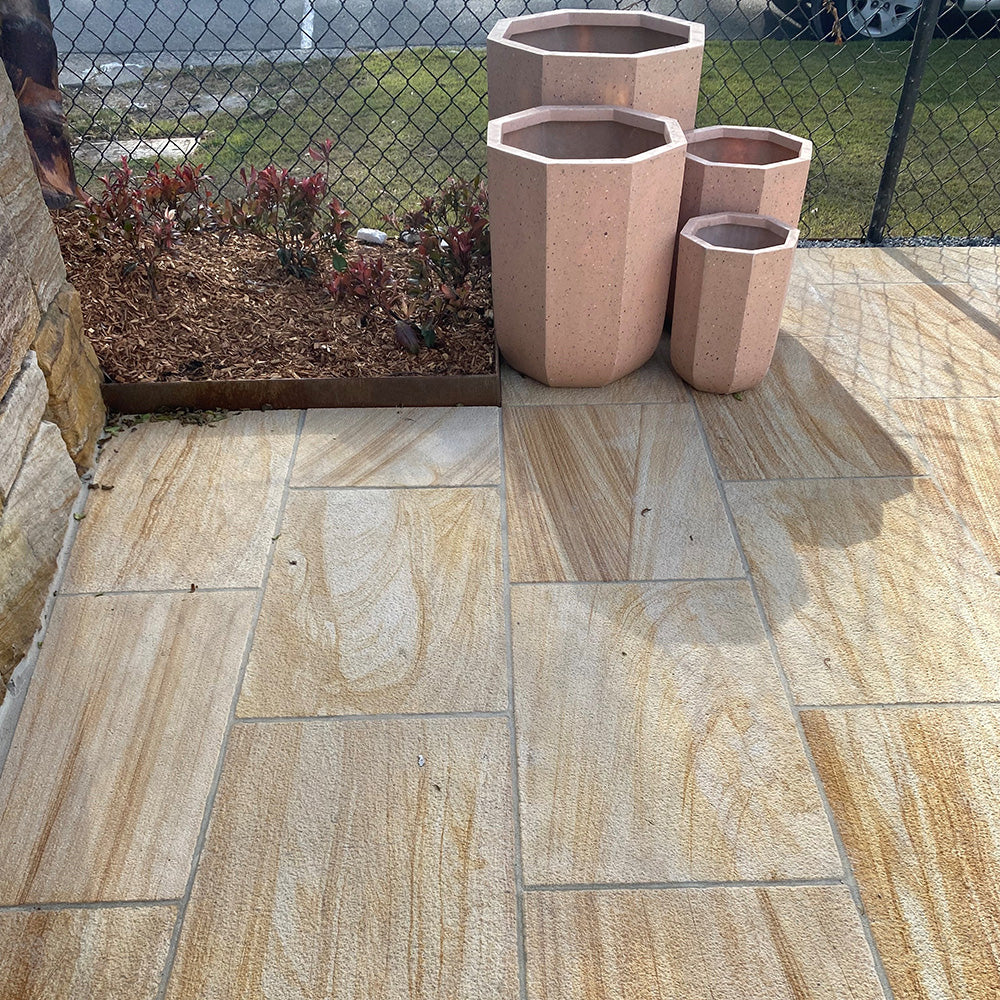 Colonial Shotblasted Sandstone 600x400x25mm Natural Stone Pavers - 1st Quality - Landscaping - Available at Simon's Seconds