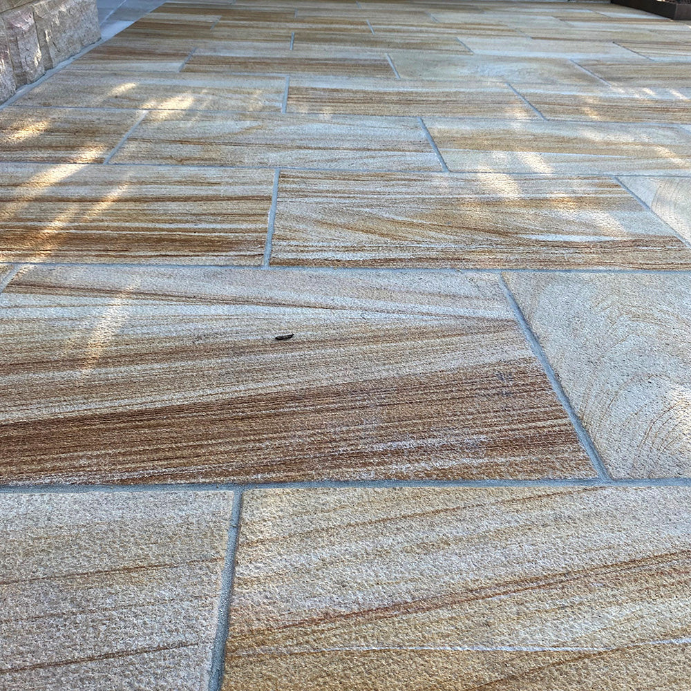 Colonial Shotblasted Sandstone 600x400x25mm Natural Stone Pavers - 1st Quality - Pathway - Available at Simon's Seconds