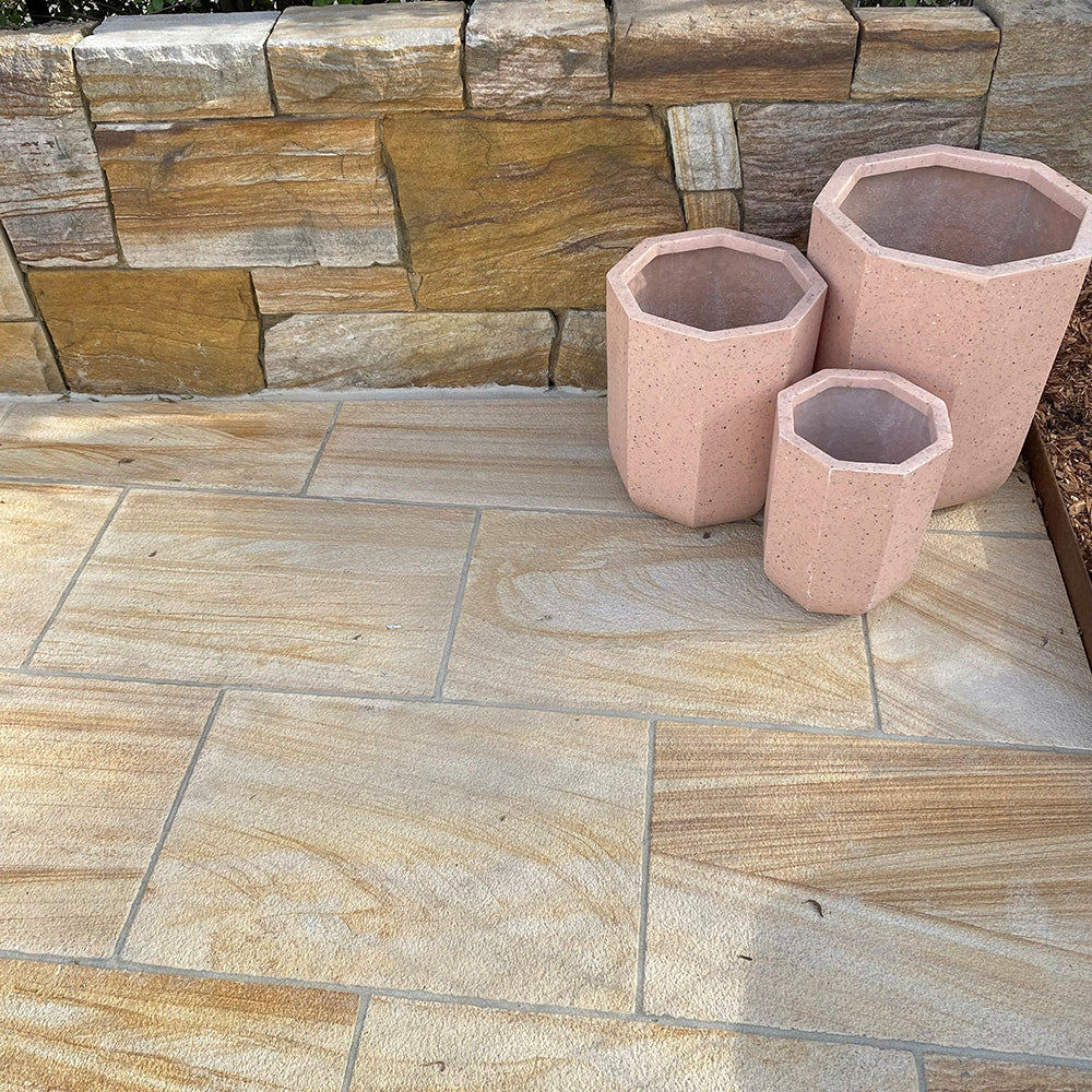 Colonial Shotblasted Sandstone 600x400x25mm Natural Stone Pavers - 1st Quality - Outdoor Living - Available at Simon's Seconds