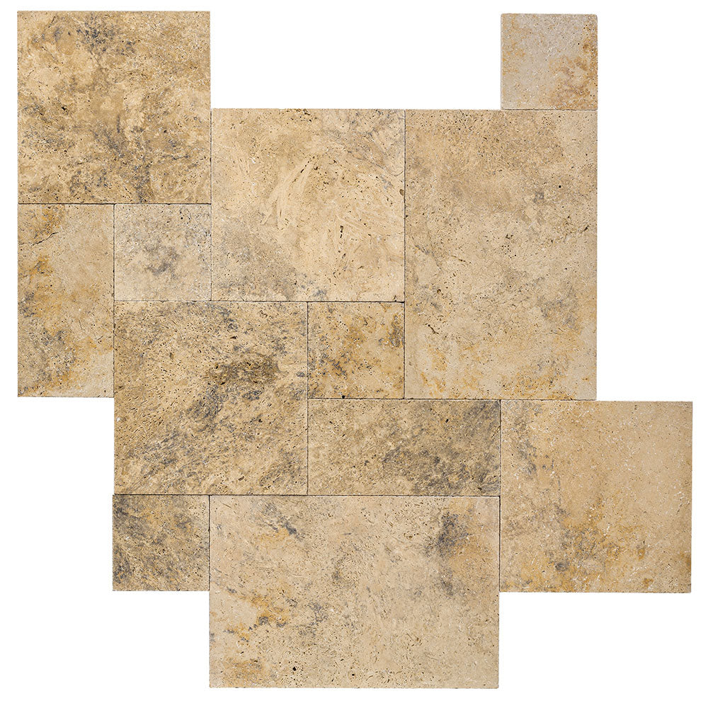 Country Classic Travertine 610x406x20mm Tumble Natural Stone Pavers - 1st Quality - Available at Simon's Seconds