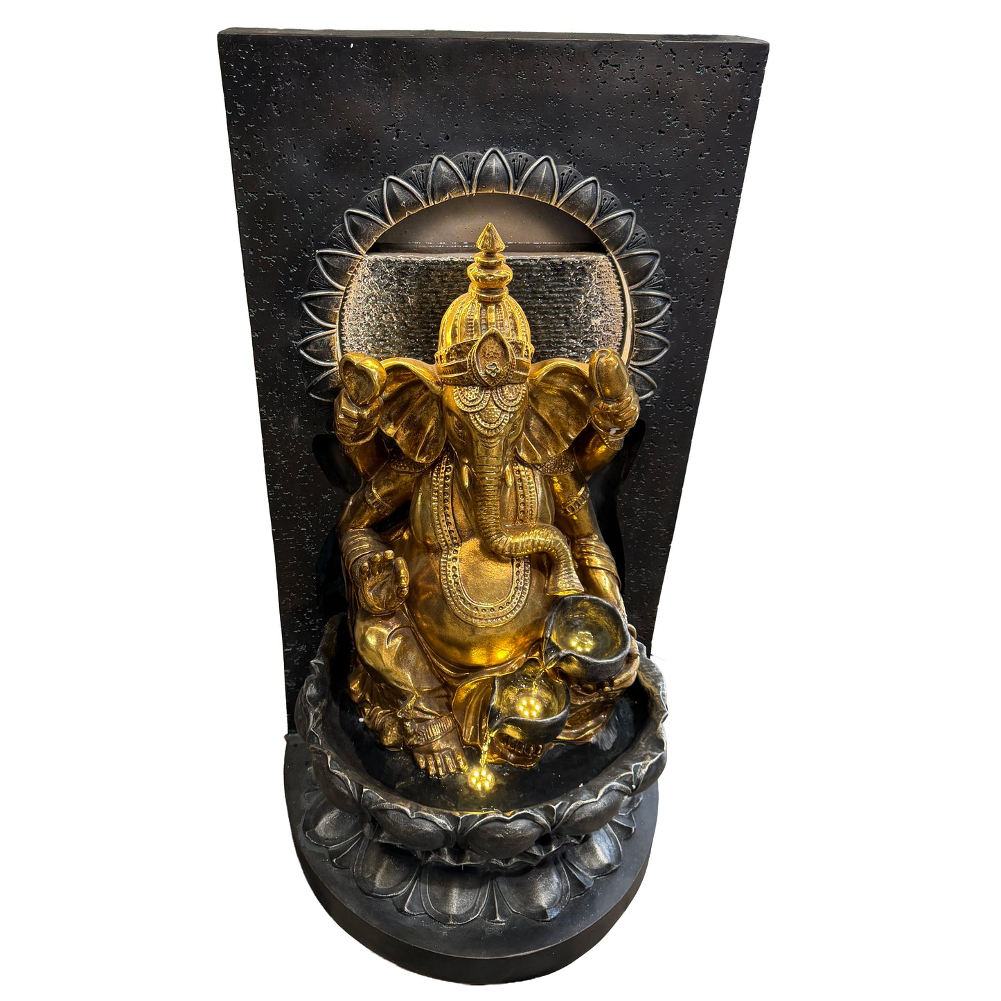 Ganesha Lotus Fountain Water Feature